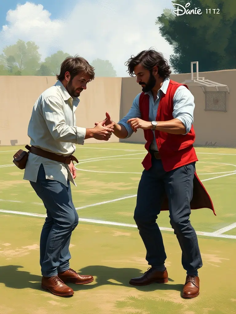 A photograph of a Jeu Provençal training session, featuring experienced players demonstrating techniques to beginners, emphasizing the elegance and strategic depth of the sport.